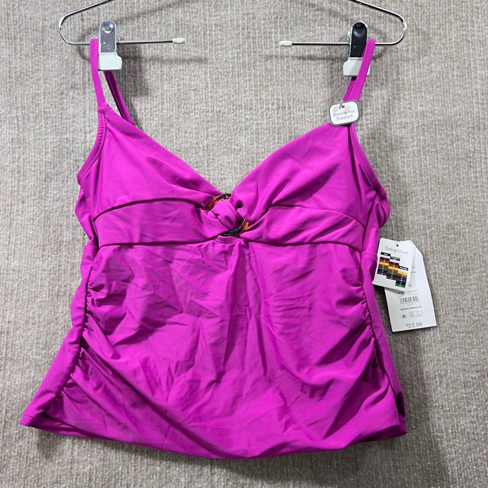 Time and Tru Women's Mix Match Swim Tankini Passionate Plum Size M 8-10